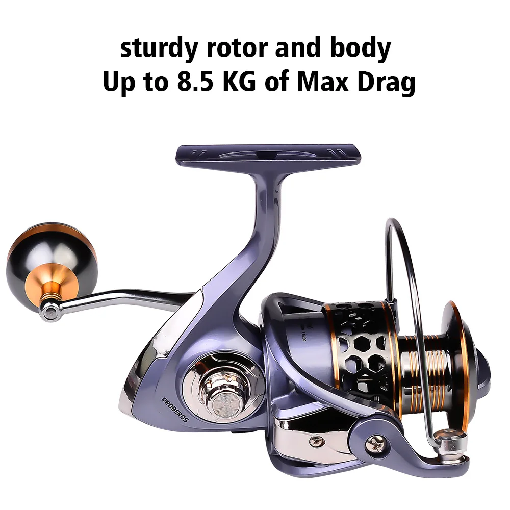 ZHUO RUN 5.2:1 Metal Spinning Fishing Reel with Lure Bearings for Trolling Sea Fishing Wheel Max Drag 21kg Saltwater Fishing