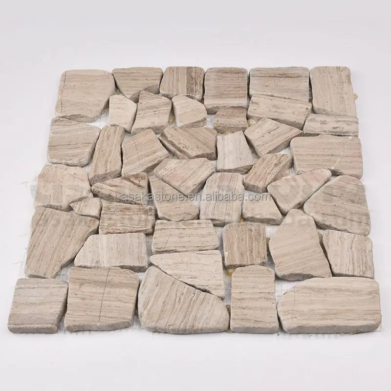 Hot Sale natural river Caen Sliced Pebble Stone Mosaic marble Tile Use for Paving floor wall bathroom kitchen home decoration