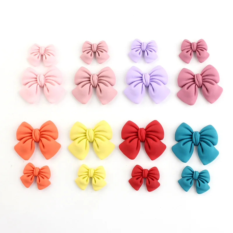 New Matt Bowknot Shape Flatback Resin Cabochons for Hair Ornament Accessories