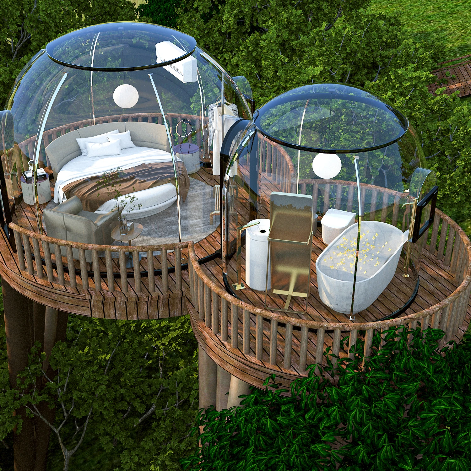Full House Outdoor Waterproof Polycarbonate Glamping Bubble Igloo Bubble Dome House