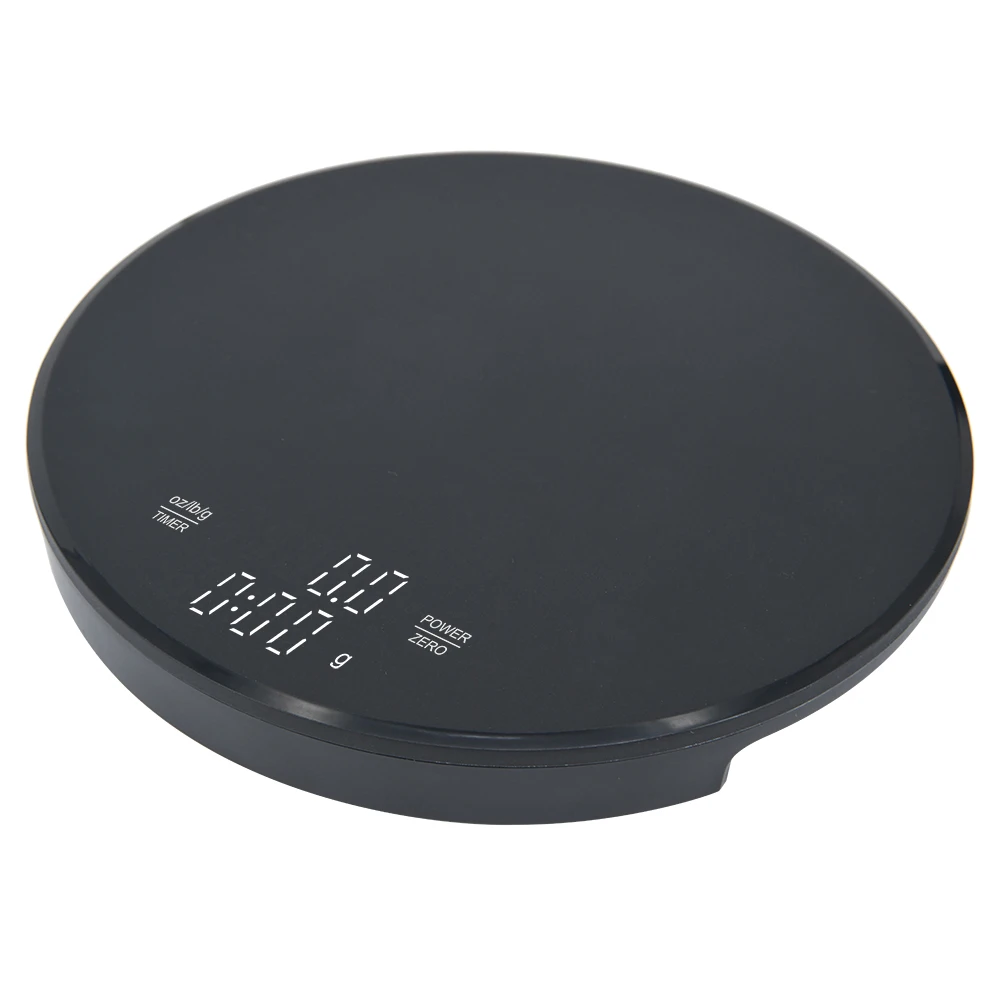 New Type -C small food scale digital kitchen weight machine led coffee electronic scale with timer round