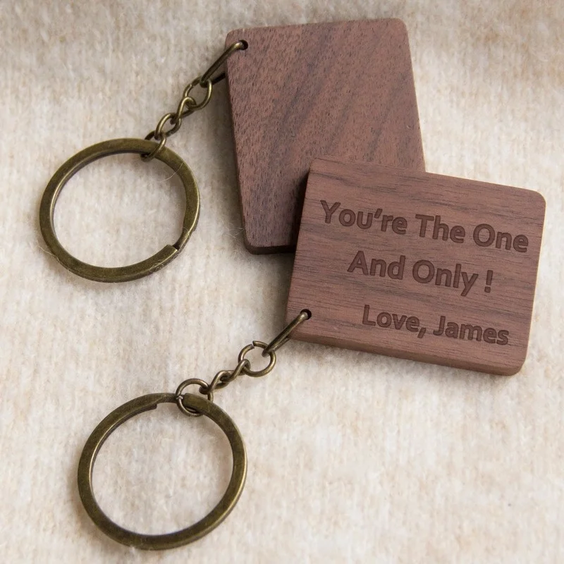 New Solid walnut rectangle wood Keychain Blanks Can Laser Blanks