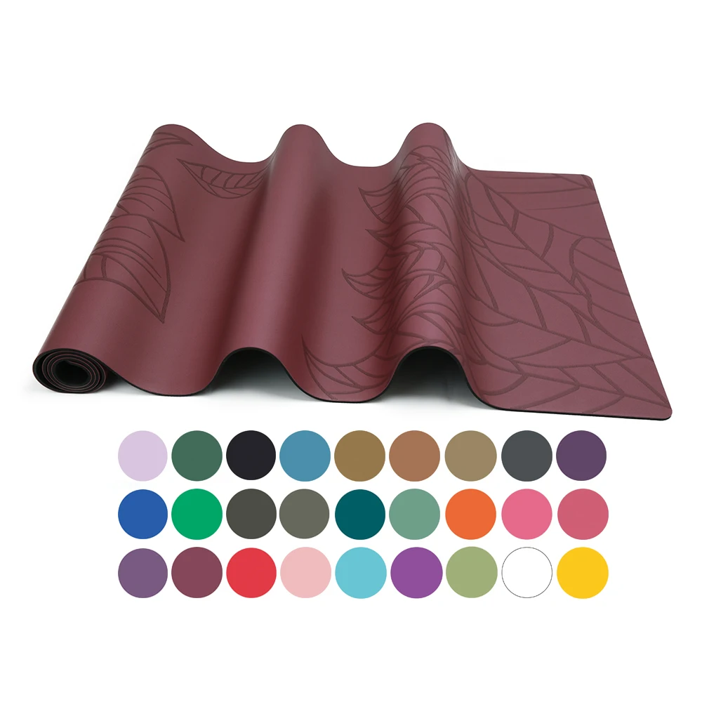 Custom Designs Embossed Logo Polyurethane Exercise Yoga Mat Ultra-grippy Eco Black PU Yoga Mats Manufacturer