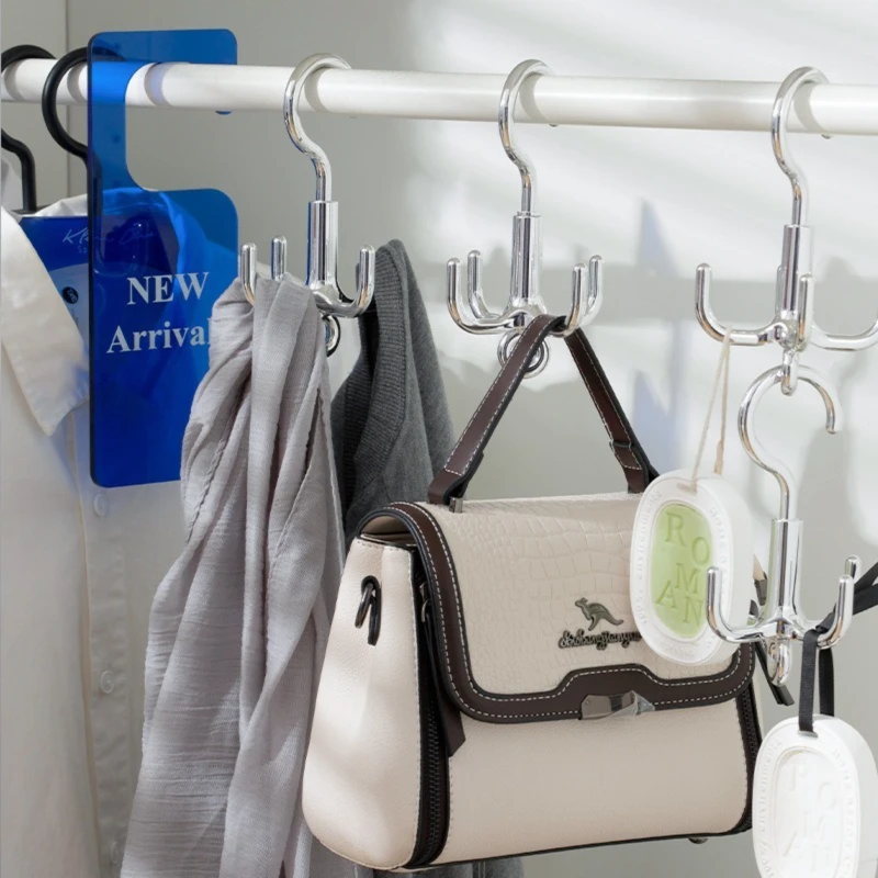 Swivel hook multifunctional home wardrobe storage hat bag bag belt creative hook stand