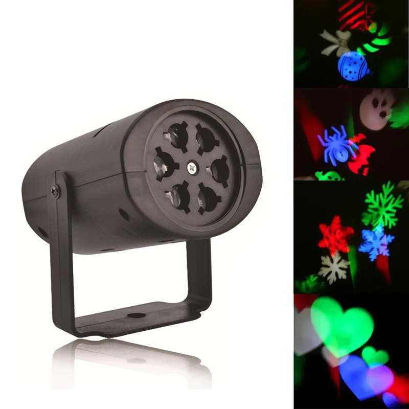 4 слайда RGB СВЕТОДИОДНЫЕ снежинки проектор лампы Рождественская вечеринка Пейзаж Настенный декор Освещение