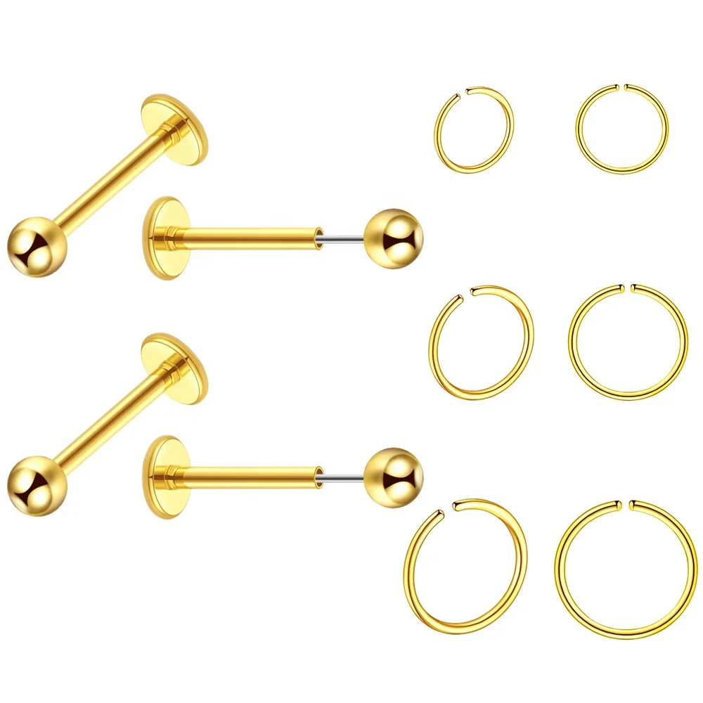 G23, титановые серьги-гвоздики с плоской спинкой, 20 г