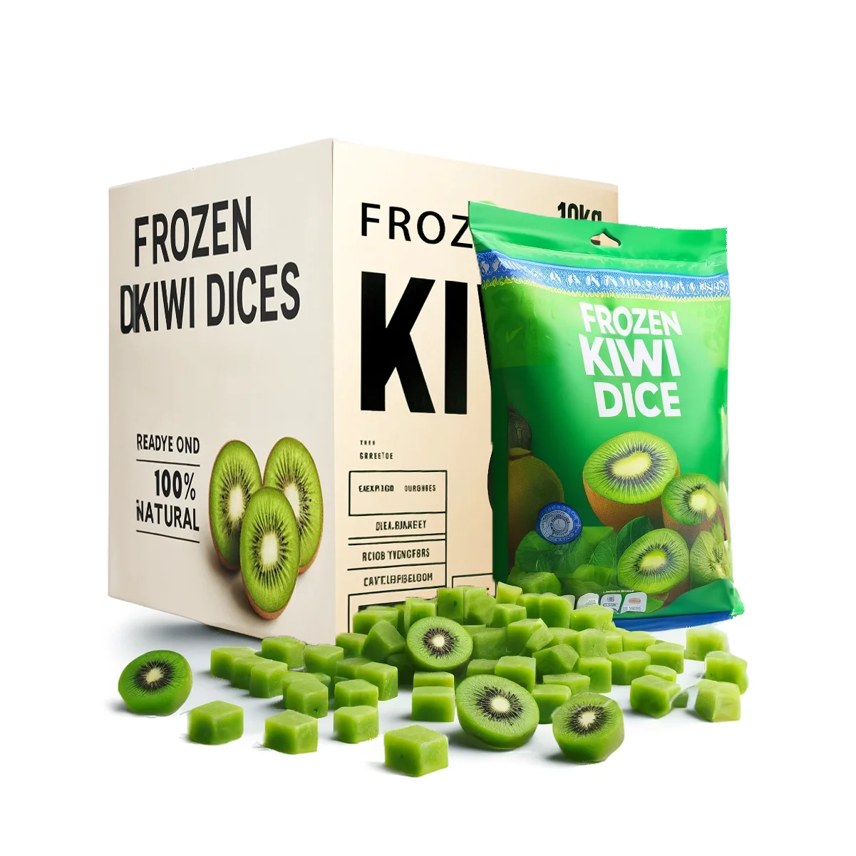 Замороженные ломтики киви сладкие и вкусные IQF обработанные оптом сертифицированные по целому образцу