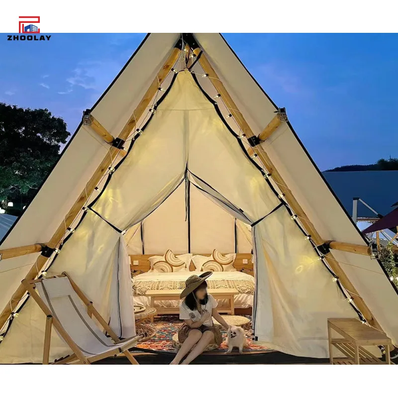 Outdoor Triangle Tent Luxury Romantic Wedding Camping Minimalist Homestay Restaurant Hotel Tent