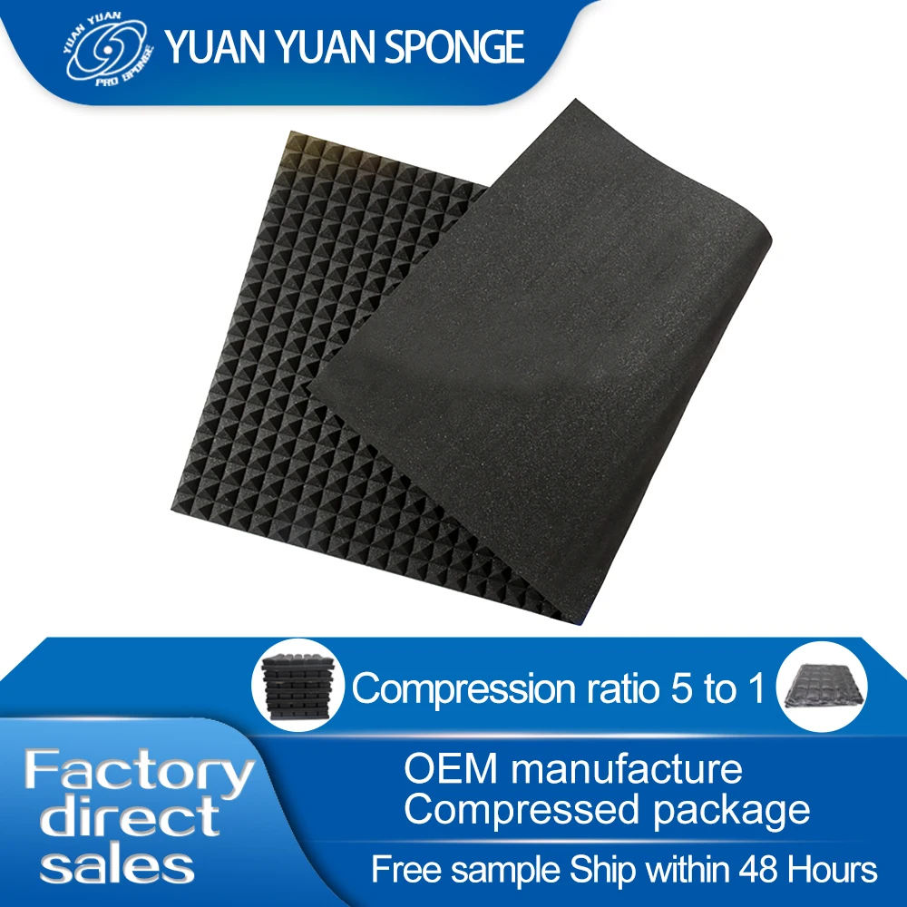 Hot Sale Polyurethane Sound Dampening Pyramid Shape Foam Panels Studio Record Acoustic Foam Soundproofing