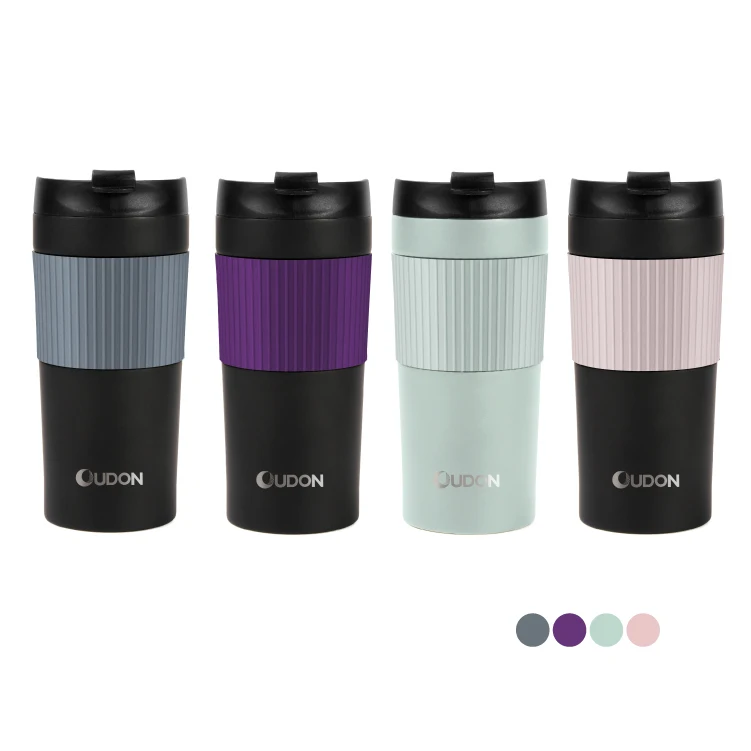 Oudon Travel Vacuum Insulated French Press Coffee Mug Tumbler with Coffee Press Plunger