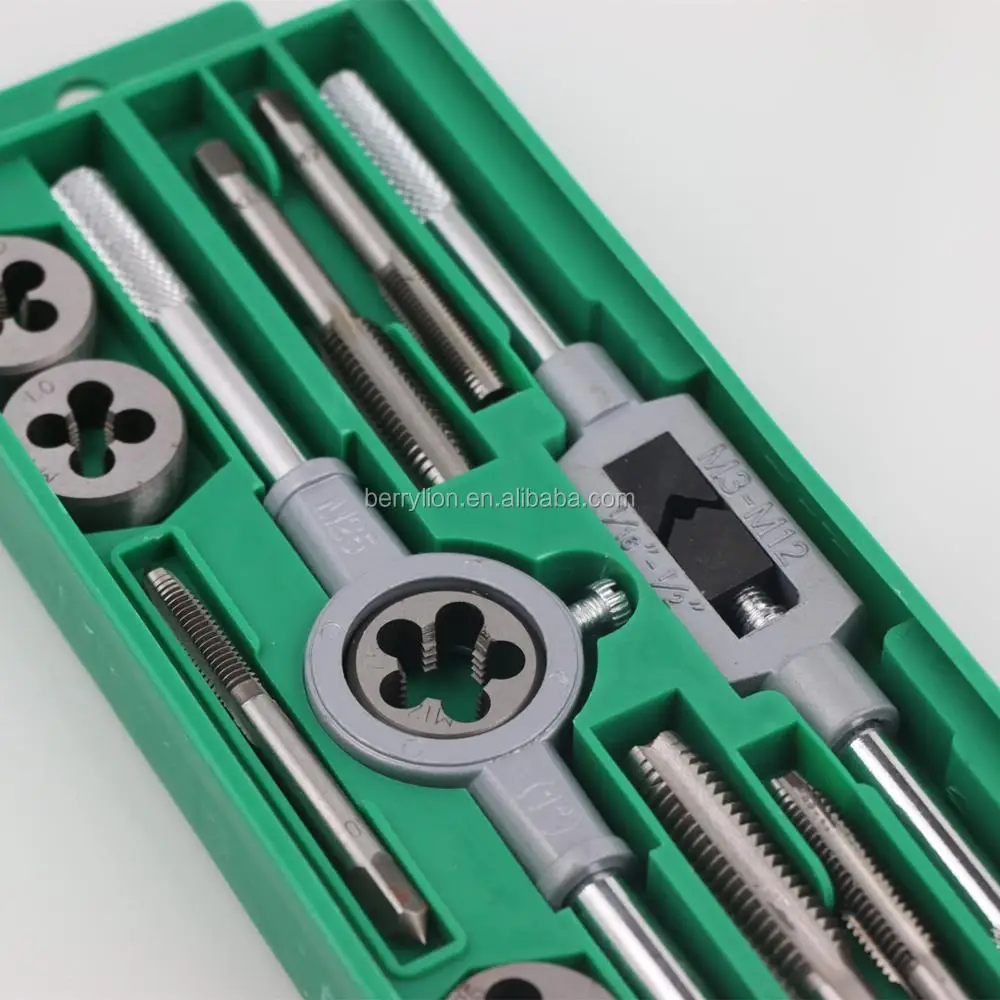 
12pcs high speed steel metric tap and die set for sale 