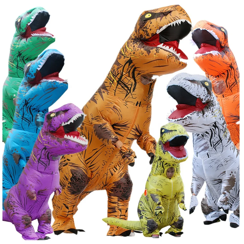 7 colours kids adult t-rex dinosaur costume inflatable