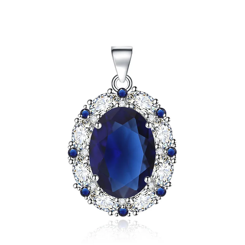 Cross Border Jewelry Accessories Set Blue Zircon 925 Silver Women Enamel Fine Jewelry Jewelry Sets