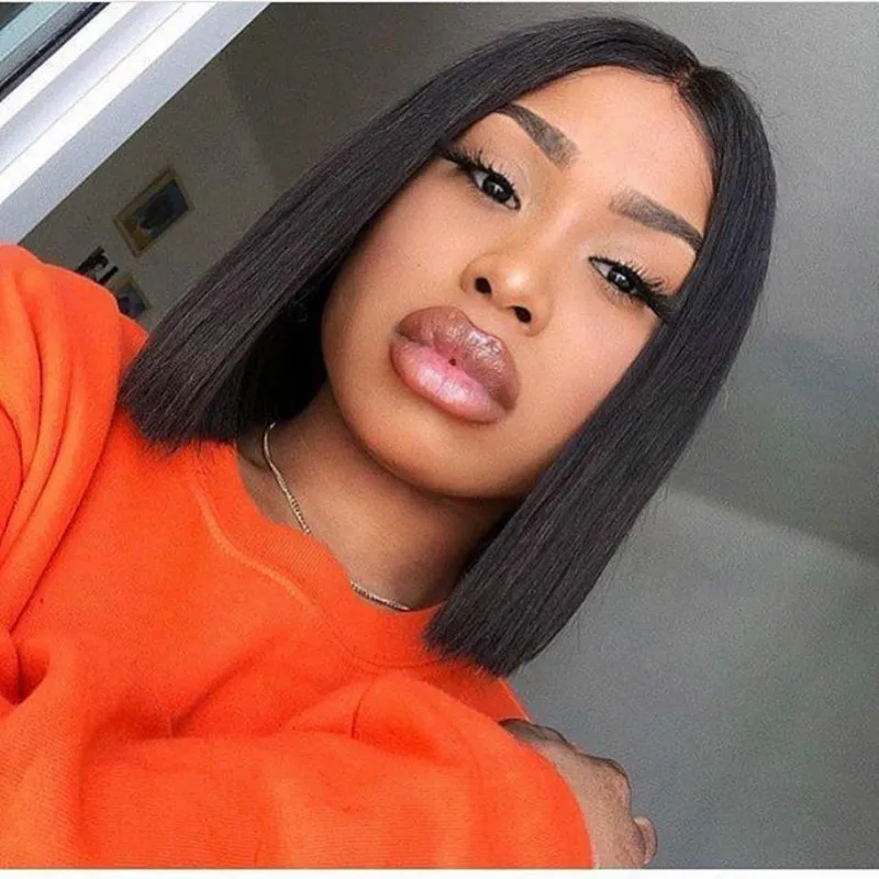Sold At Cheap Factory Prices Lace Front Wigs Human Hair Straight Bob Wig for Women 180% Density Glueless  Femme Humain Wigs