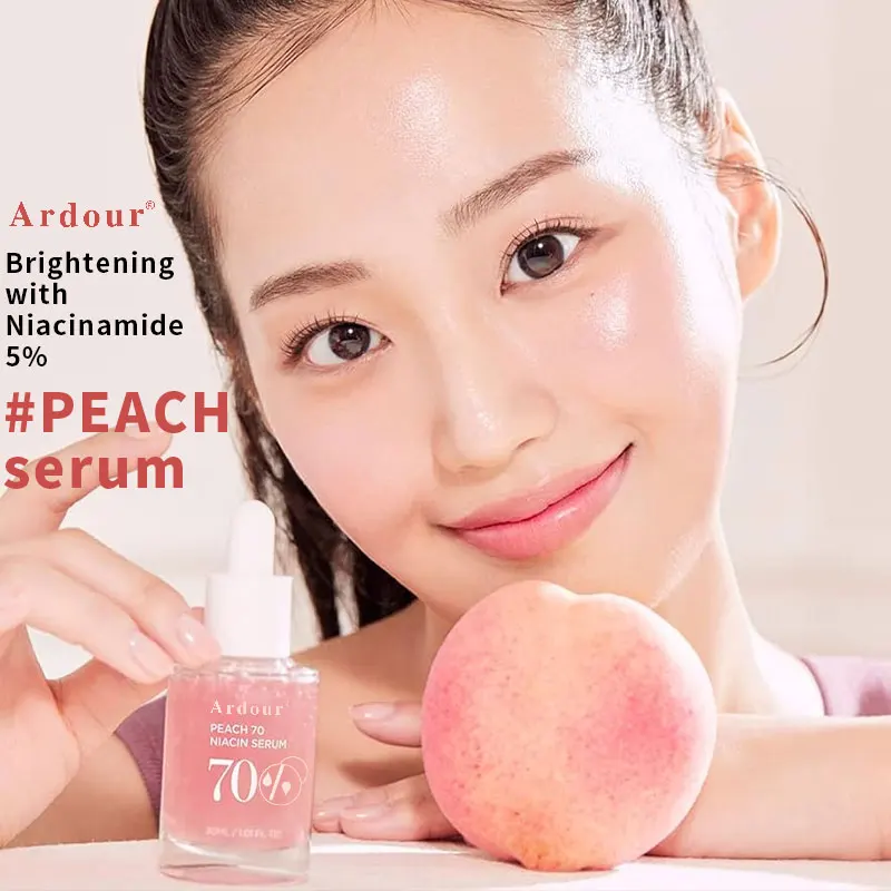 OEM brightening hydrating  hyperpigmentation treatment daily clean beauty Peach 70% Niacinamide Serum 30ml