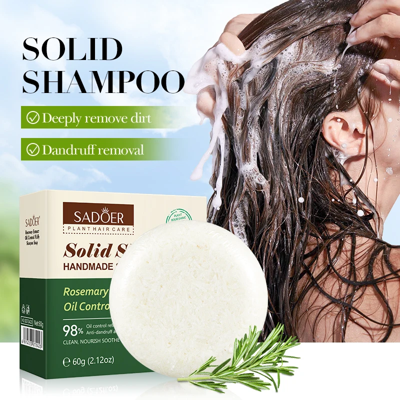 OEM SADOER private label plant nourishing care cleaning products rosemary smooth hair care refreshing oil control shampoo soap