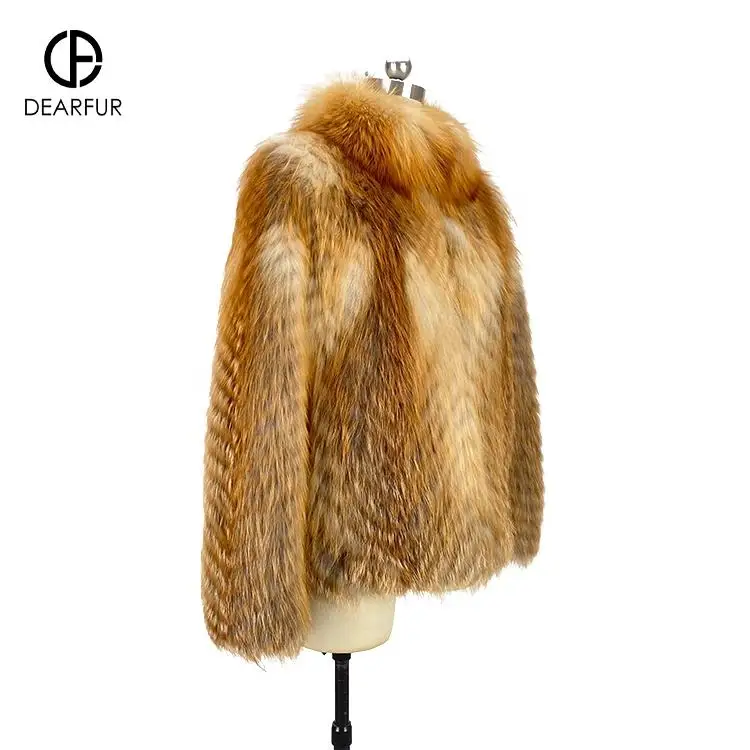 100% Ethically Farmed Good Fox Fur Coat Women Faux Fur Coat for Winter Warmth