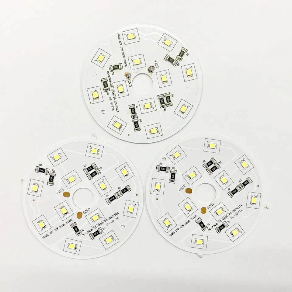 Aluminum Round PCB Light Board 12V 12W 2835 SMD Chip 7000K White Emitting Color RGB LED Module Lighting
