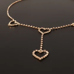 Новая модная позолоченная цепочка на живот со стразами, сексуальная модель, цепочка на талию в форме сердца, оптовая продажа