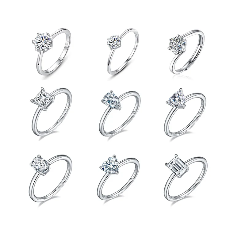 Luxury Jewelry 9k 10k 14k 18k 24k Solid Gold Diamond Wedding Ring Solitaire Lab Grown Diamond Engagement Band Ring for Women