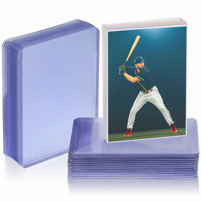 Custom 3x4 Clear Transparent  Border toploader film coated Eco-friendly Seamless Top Loader card holder