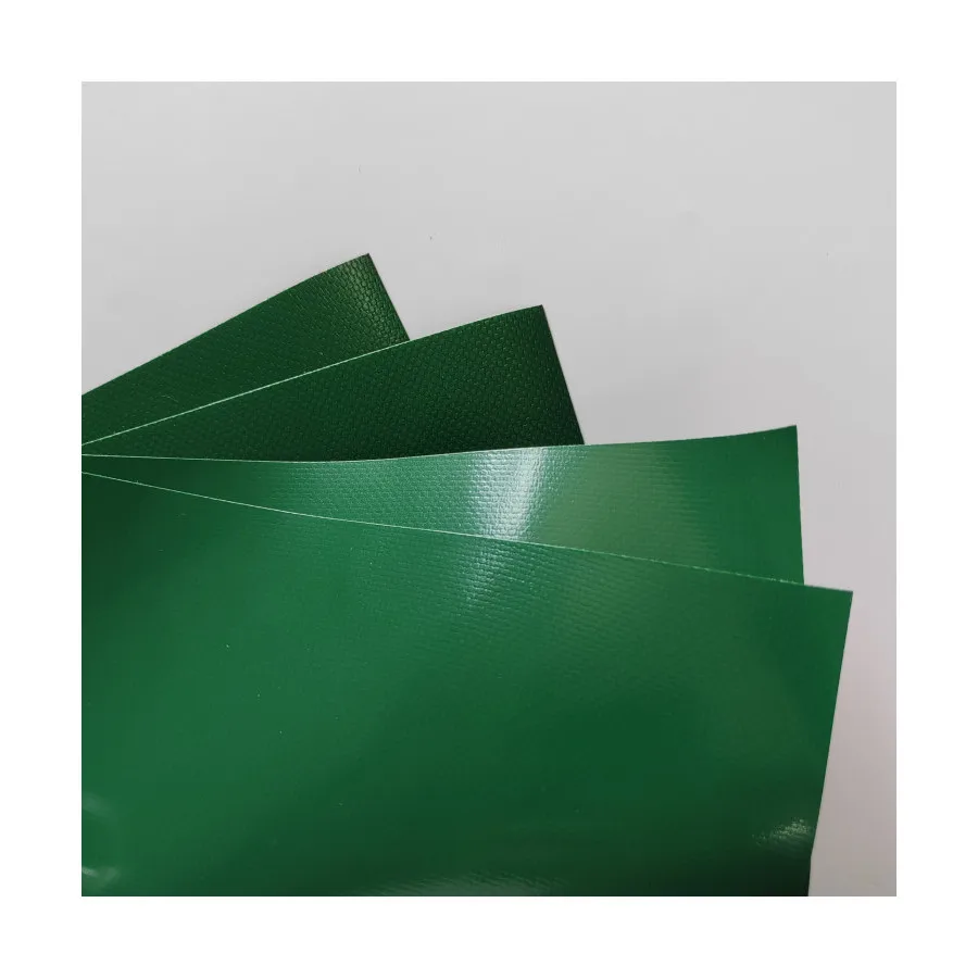 Coated PVC Tarpaulin One Side with Acrylic RAL6005 680GSM 1000D*1000D 20*20