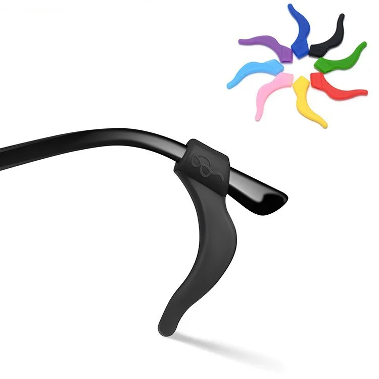 Hot selling colorful glasses  anti-slip sport adjustable eyewear retainer sunglasses safety silicone glasses ear hooks