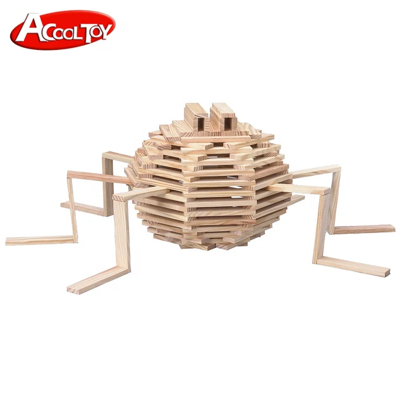Unisex Wooden Building Blocks Educational Stacking Games and Toys for Children Aged 5 to 7 Years for Learning and Play
