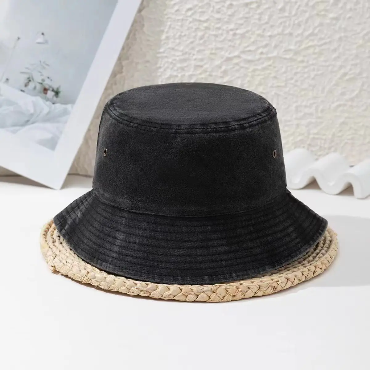 Custom Unisex Fashion design colorful blank denim bucket hat