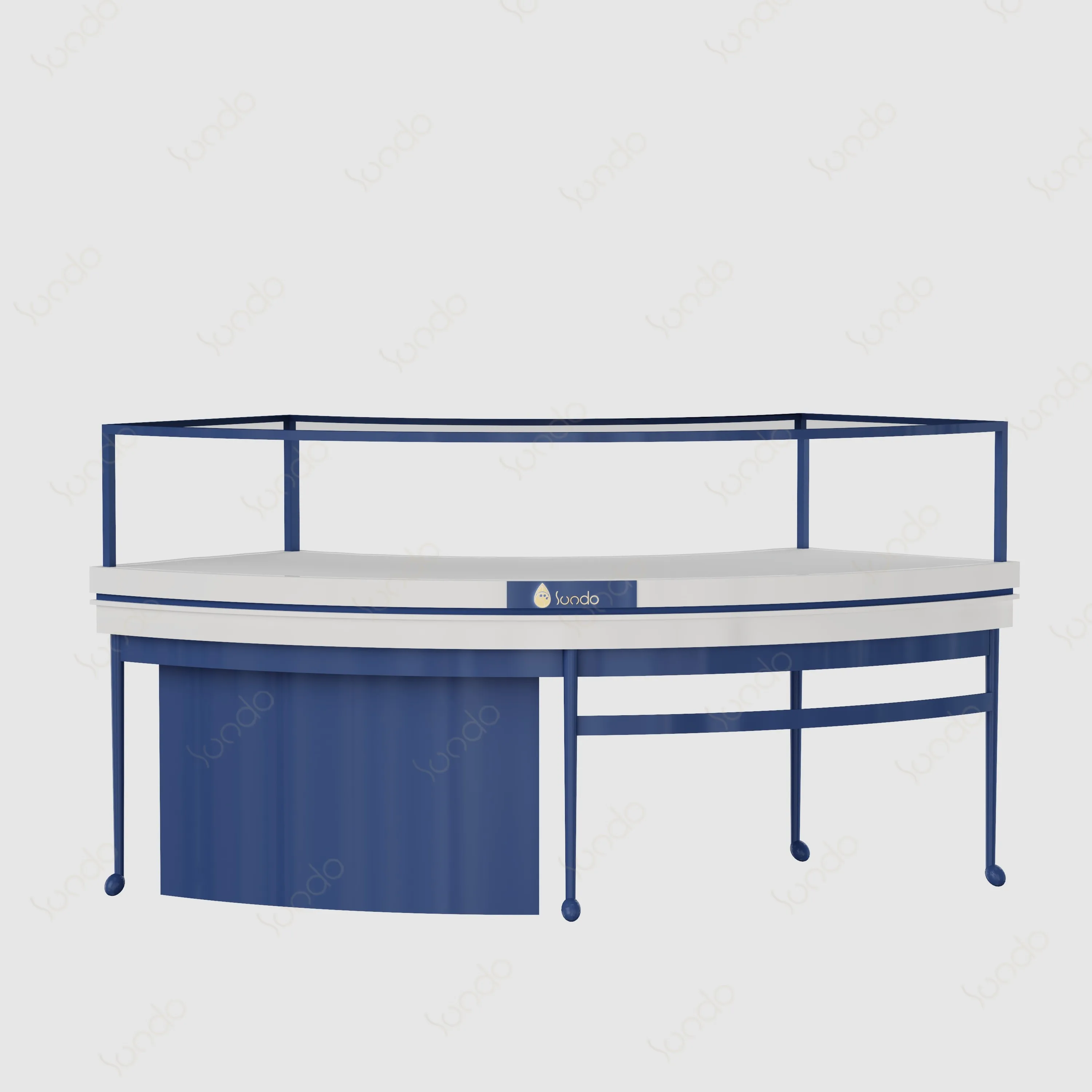 Wholesale High Quality glass jewelry counter Elegant blue wall jewellery cabinet jewelry display showcase design