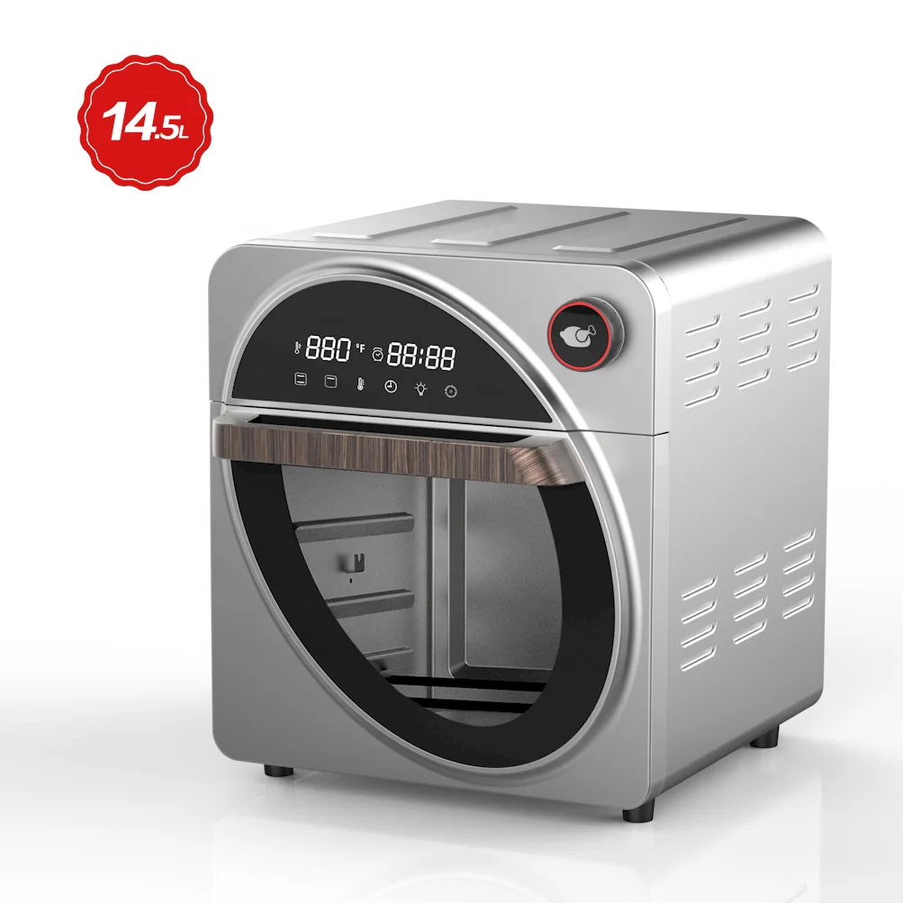 New Design OLED Screen Stainless Steel Home Air Fryer 14L Capacity Oven Cooker