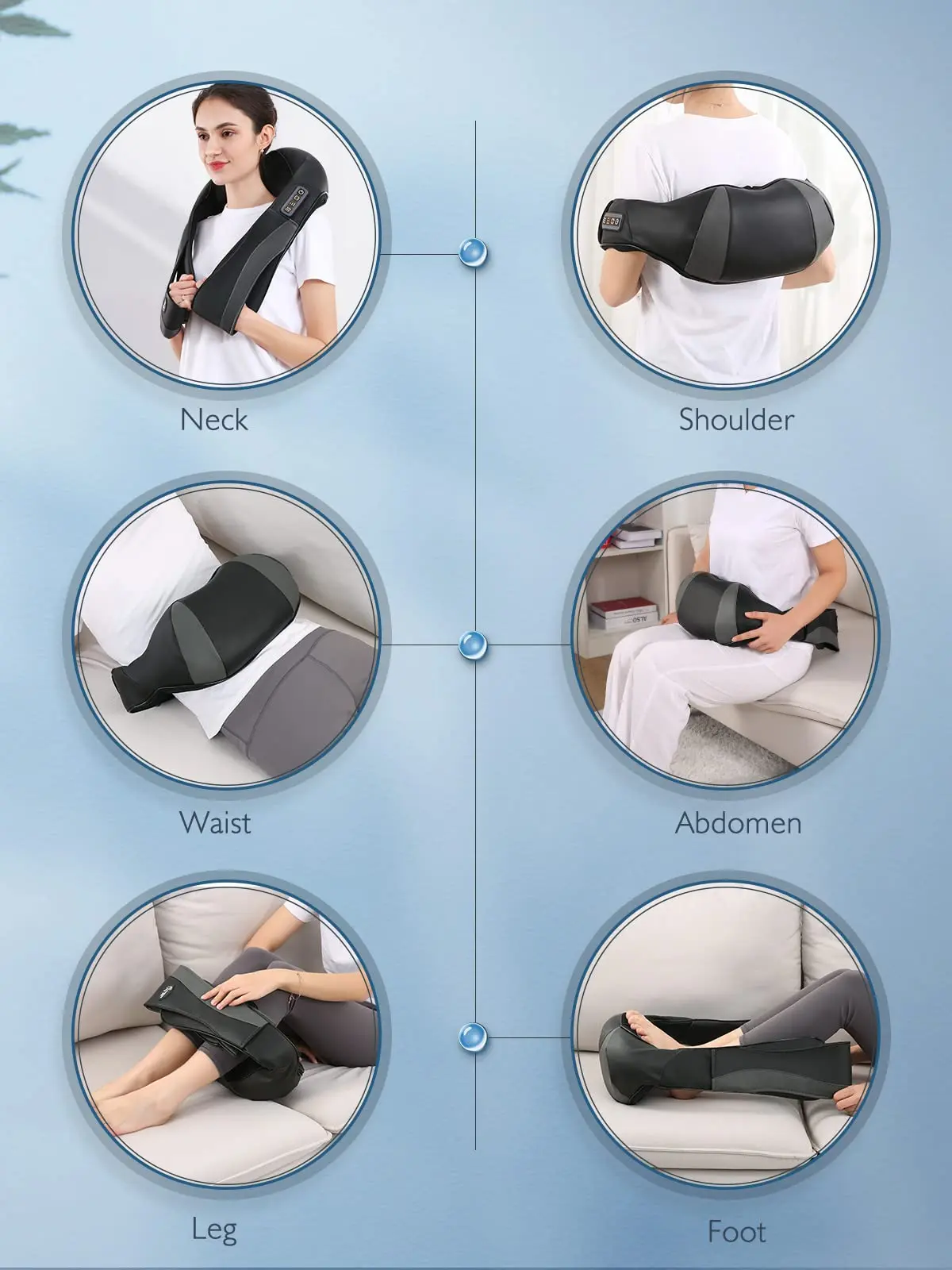 Factory Supply 2024 New Shiatsu Kneading Deep Tissue Neck & Shoulder Massager With Infrared Heat Neck And Back Massager