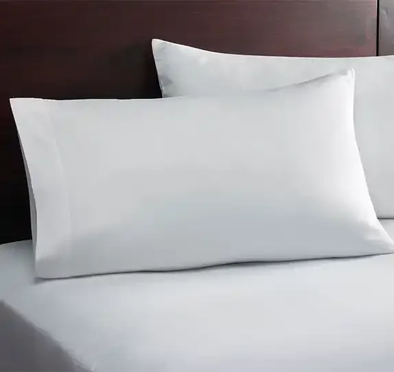 High-density White 100% Cotton Pillowcase Pillow Cover 20 x 30 inches Envelope Closure for Hotel/Home