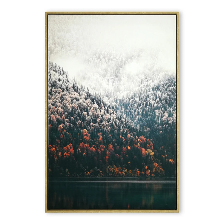 Canvas Painting for Home Decoration Chinese Nature Lake Scenery Abstract Painting Modern Printed