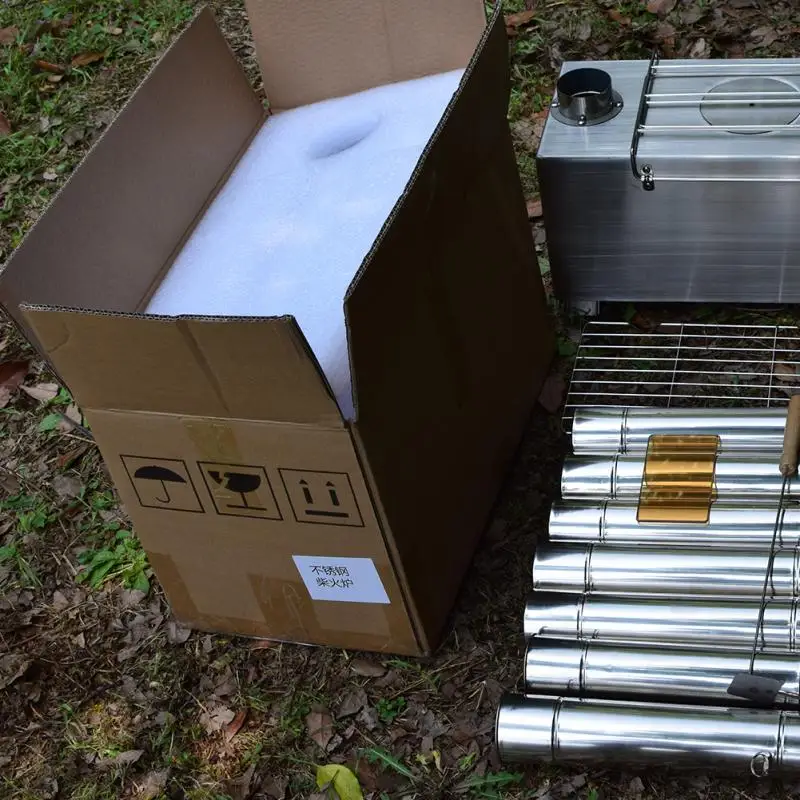 Rison Tent Wood Burning Stoves Portable With Chimney Pipes Portable Camping Wood Stove Titanium Tent Wood Stove Camping