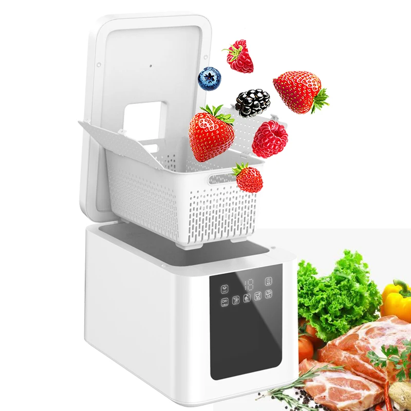 vegetable and fruit  cleaning machine with electrolysis + water circulation + UVC technology