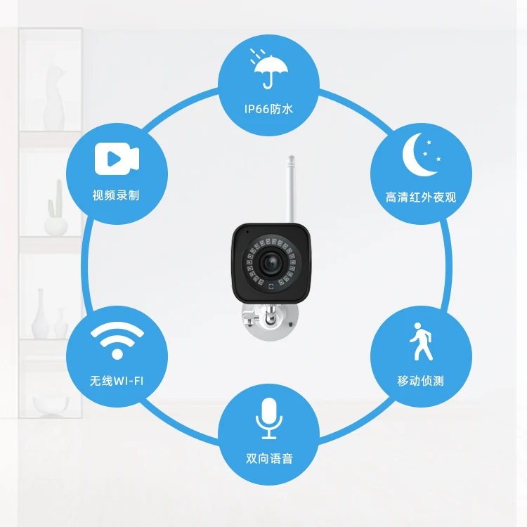 1080P Tuya App Waterproof Network Video Recorder Surveillance Wireless Wifi Camera