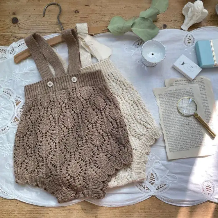 2024 New Design Custom Toddler Newborn Spring Fall Winter Plain Organic Cotton Baby Knit Romper
