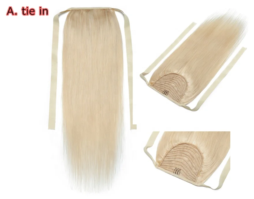 Русская блондинка заколка для волос наращивание конского хвоста