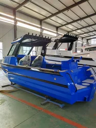 Welded Aluminum fishing boat Deep V hull yacht with cuddy cabin & outboard engine