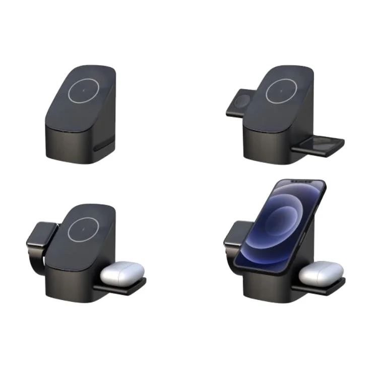 High Quality OEM Multiple Protection Stable Charging QI Quick Magnetic 3 In 1 Wireless Charger Station With LED Indicator