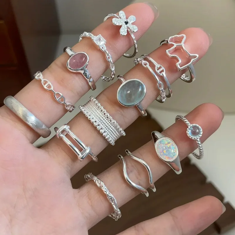 925 Sterling Silver Plain Ring Women South Korea Niche Ins Style Design Advanced Sense All-Match Opening Adjustment Copper