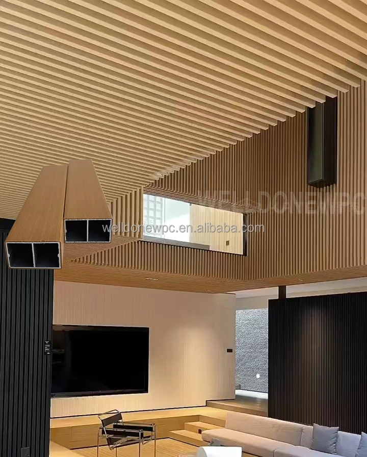 Wall Decoration Architectural Aluminum Core WPC Composite Coating beams