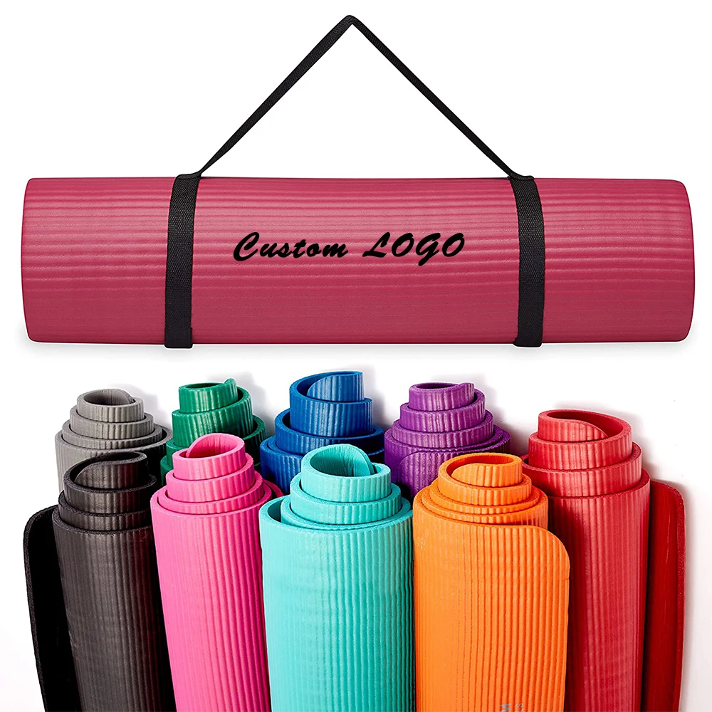 
8-20mm Custom Thick NBR Foam Fitness & Exercise Yoga Mat with Carrier Strap Eco Friendly TPE/PVC/EVA/NBR Yoga Mat 