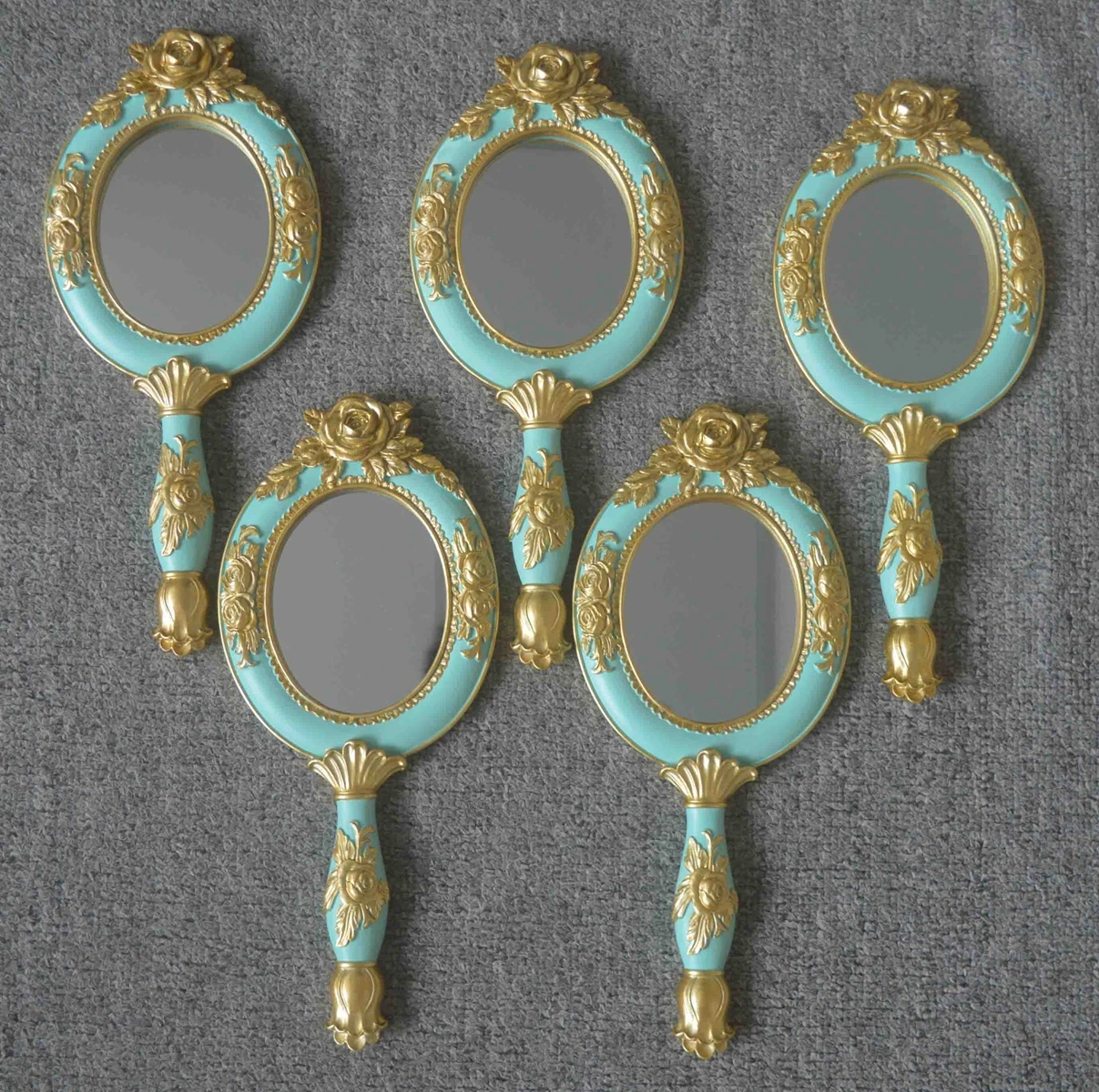 Retro cute sculpted princess makeup hand mirror resin hand mirror