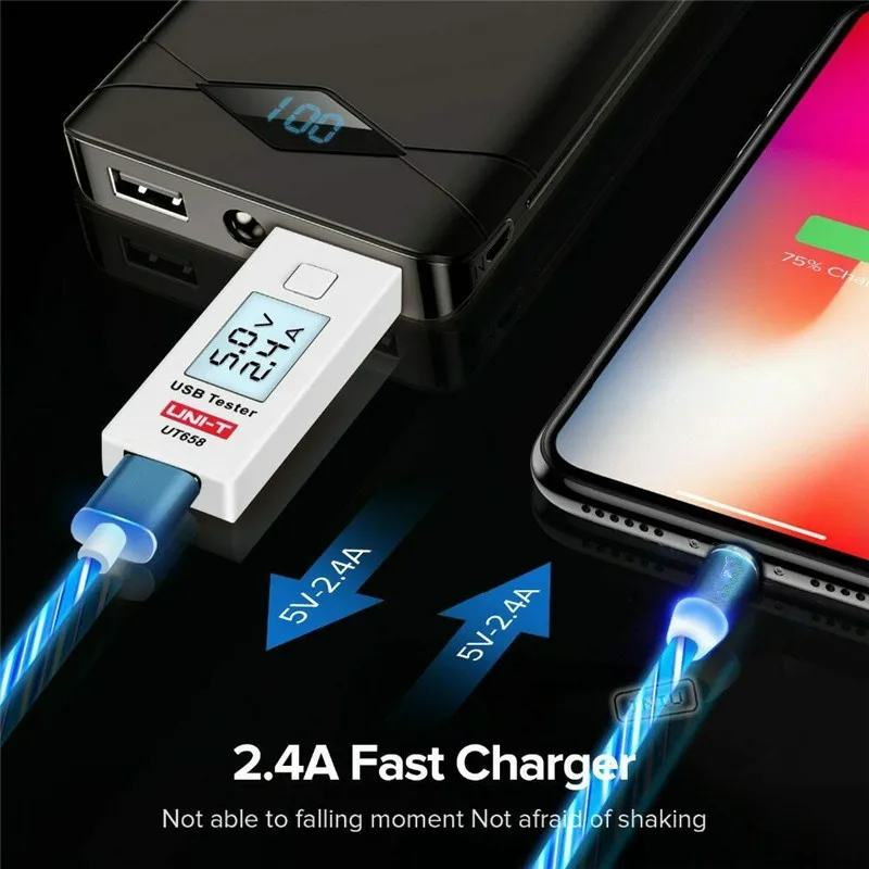  Новое поступление магнитный кабель 3 в 1 Micro Type C USB для быстрой зарядки и передачи данных быстрый светодиод телефона Android Samsung