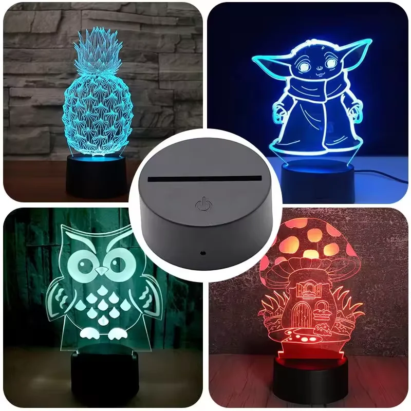 Оптовая продажа ночник RGB овальная Светодиодная настольная лампа с рождественским подарком диммерный переключатель акриловая для DIY