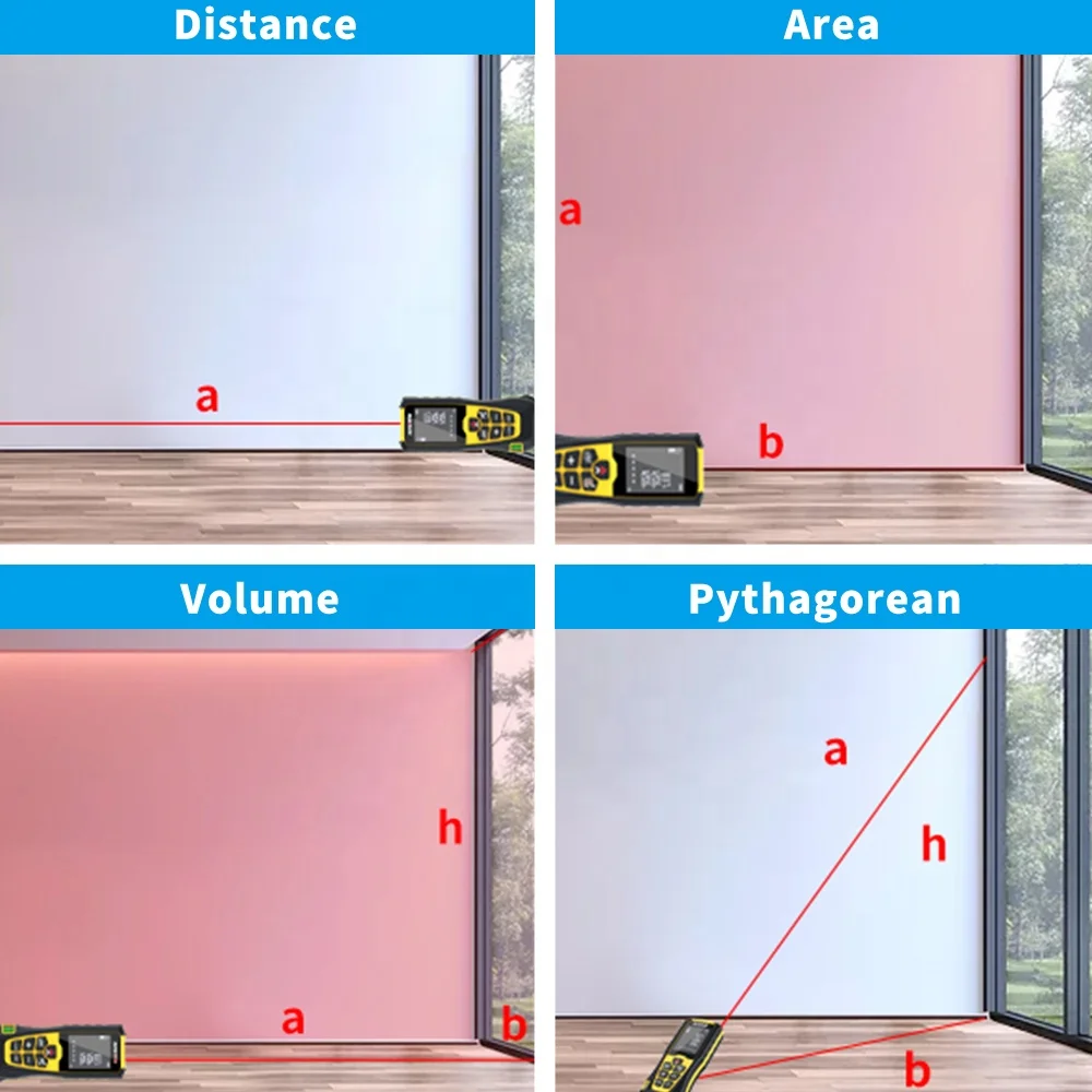 50M/164FT 70M/230FT Laser Measure Laser Ruler LCD Backlight Screen Laser Distance Meter With Bubble Level