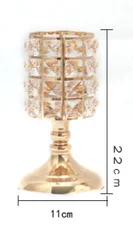 Wholesale Modern Home Decor  Metal Long Stem Blinking Crystals Candle Holder