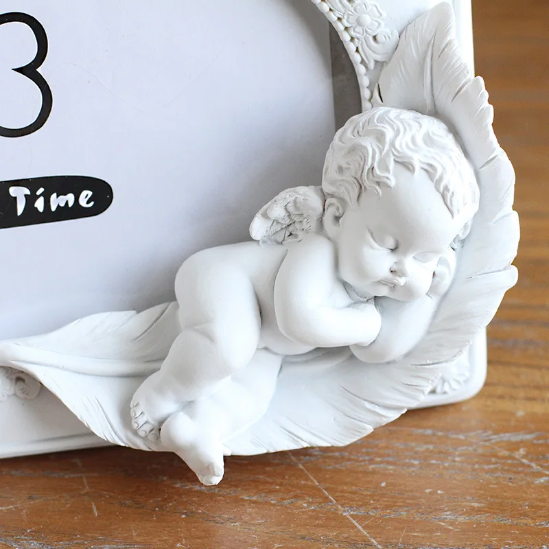 6 inch sleeping angel resin photo frame creative photo frame pendulum table painted home accessories ornaments wholesale